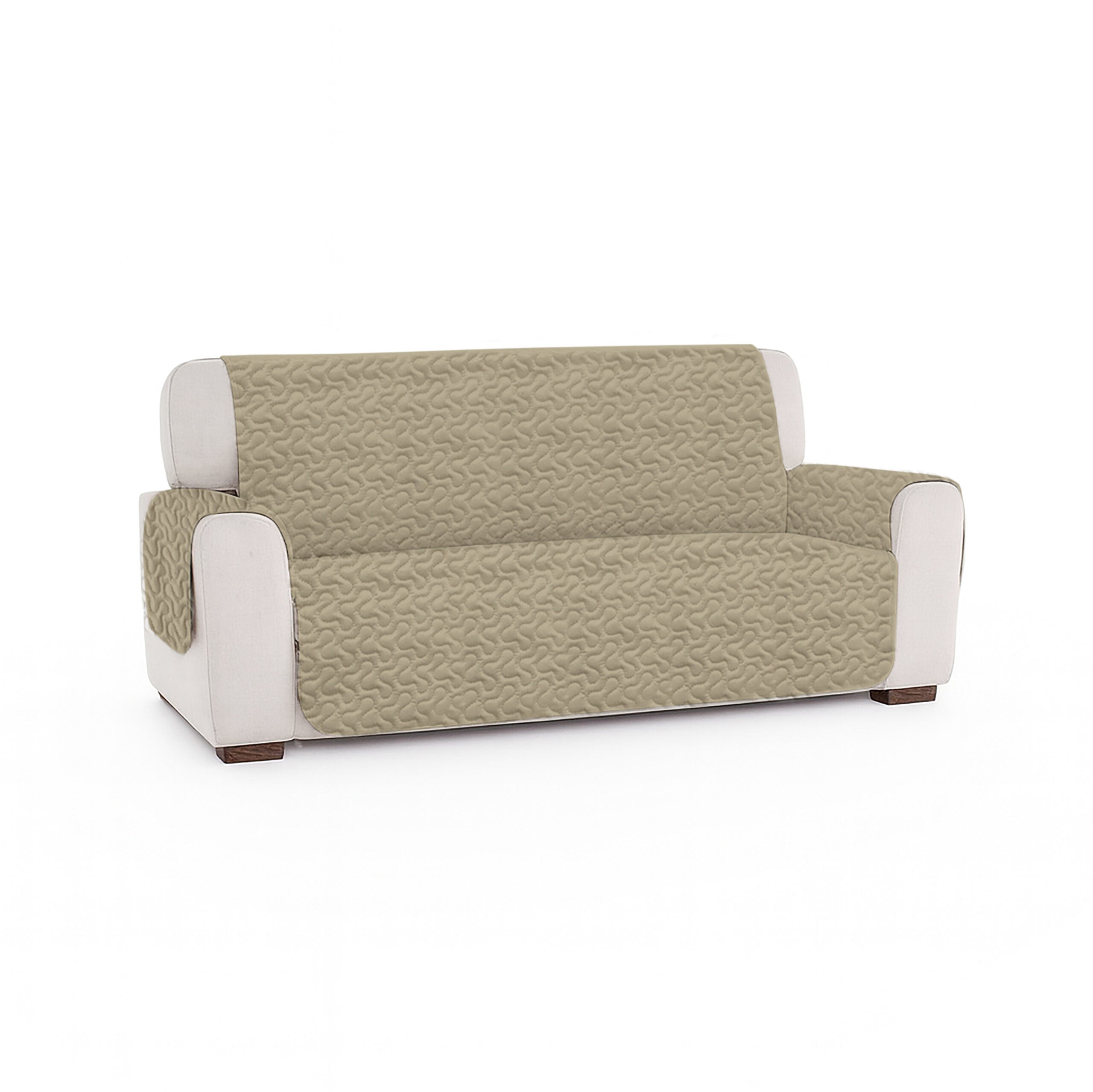 Cuvertură matlasată canapea 3 locuri două fețe - PALE CREAM